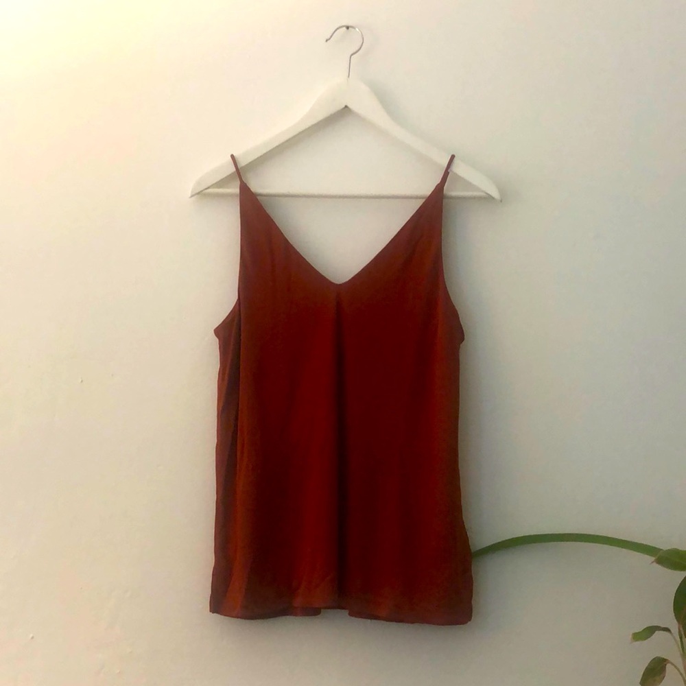 Flowing Burnt Orange Blouse Tank